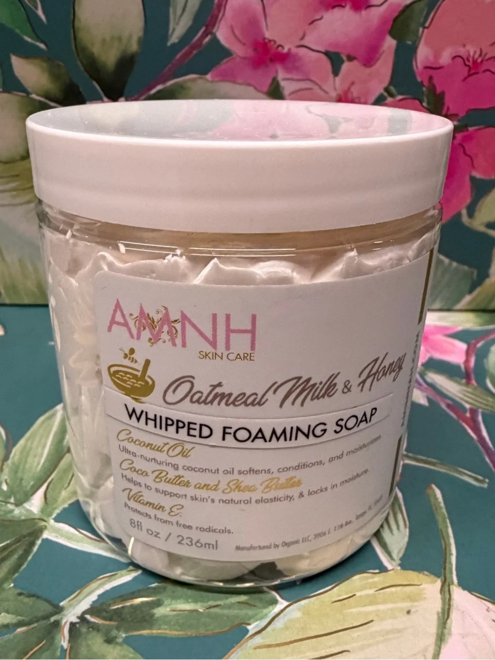 Aminnah Oatmeal Milk & Honey Whipped Foaming Soap 8oz Body Wash